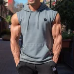 Men's T shirt Tee Tank Top Vest Top Undershirt Sleeveless Shirt Graphic Letter Hooded Casual Holiday Sleeveless Clothing Apparel Cotton Sports Fashion Lightweight Muscle