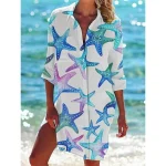 Women's Shirt Dress Casual Dress Shift Dress Mini Dress Outdoor Daily Date Polyester Fashion Classic Shirt Collar Pocket Print Half Sleeve Summer Spring Loose Fit ArmyGreen White Navy Blue Animal