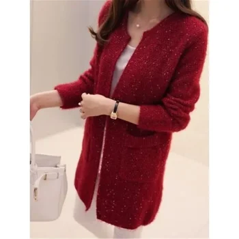Women's Pullover Sweater Jumper Crew Neck Ribbed Knit Polyester Pocket Fall Winter Valentine's Day Daily Going out Stylish Casual Soft Long Sleeve Solid Color Pink Wine Navy Blue One-Size